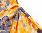 Elara Floral Tie Shoulder Slit Midi Dress