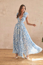 Isabella Floral V-Neck Maxi Dress