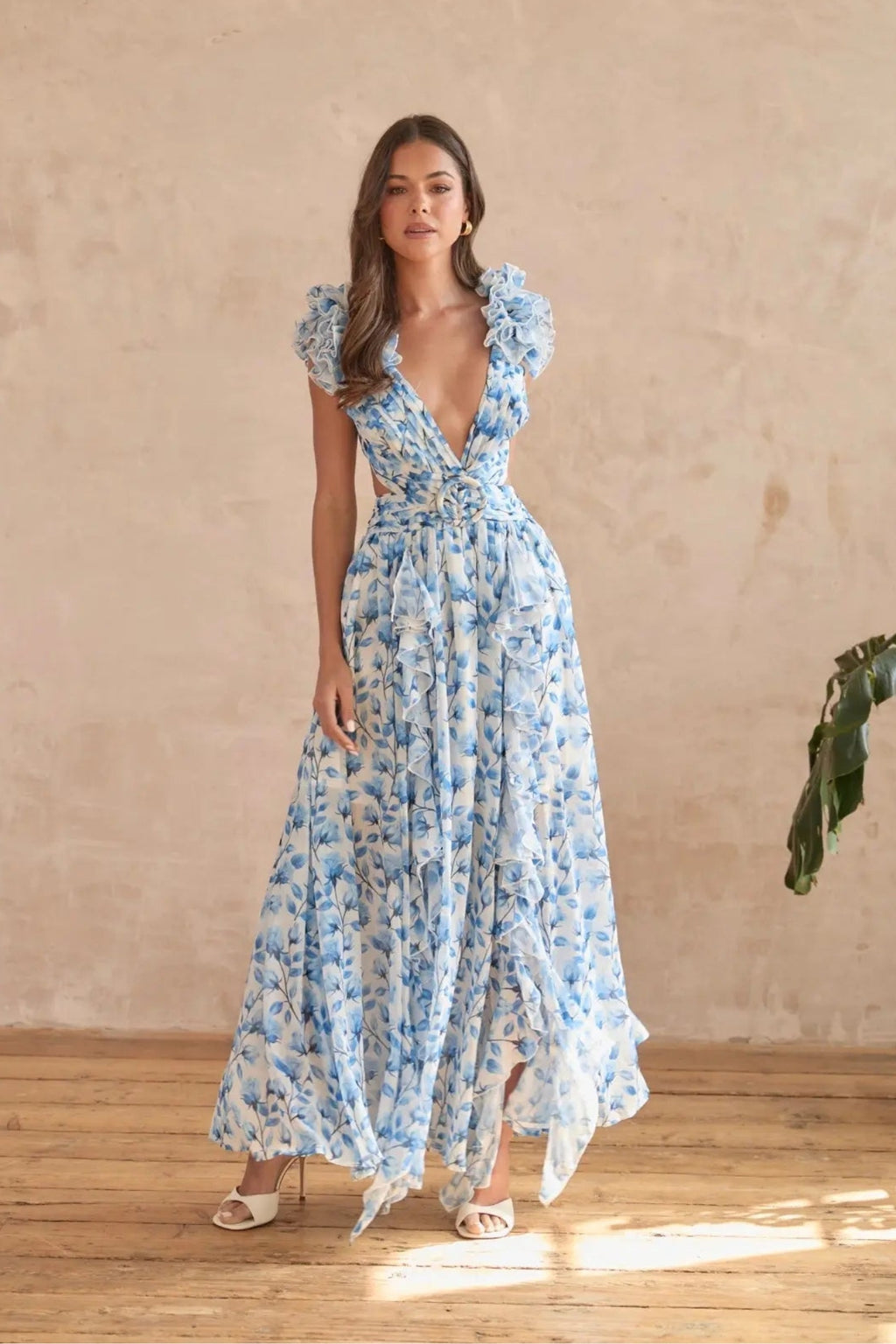 Isabella Floral V-Neck Maxi Dress