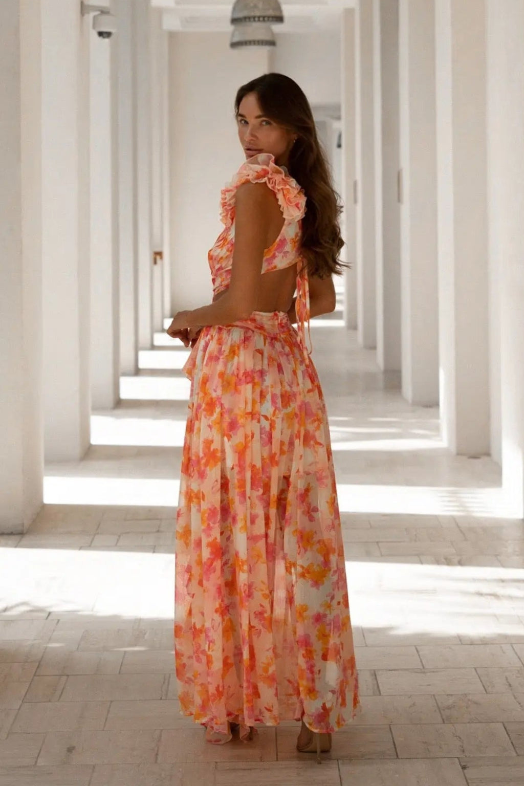 Isabella Floral V-Neck Maxi Dress