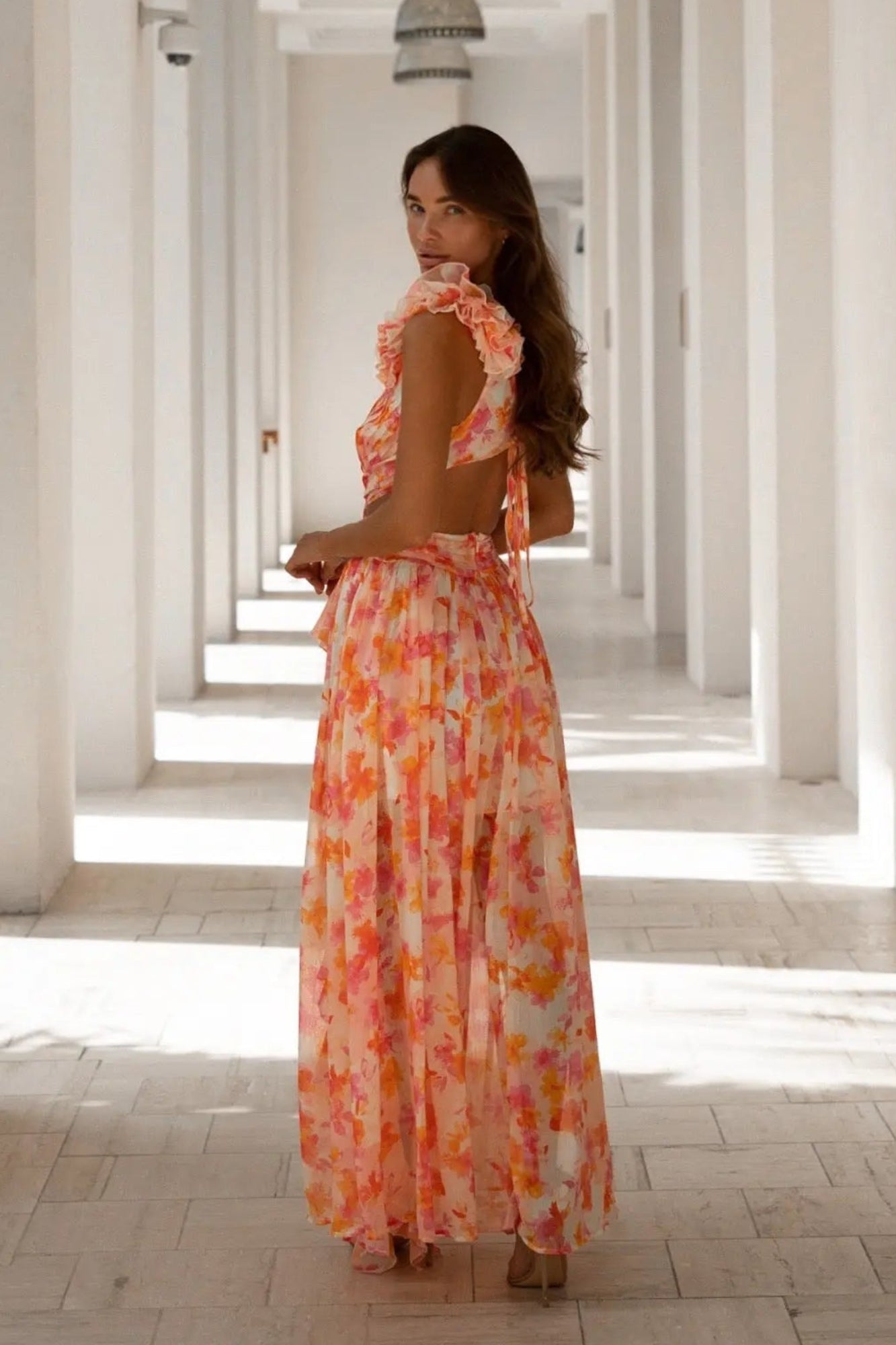 Isabella Floral V-Neck Maxi Dress