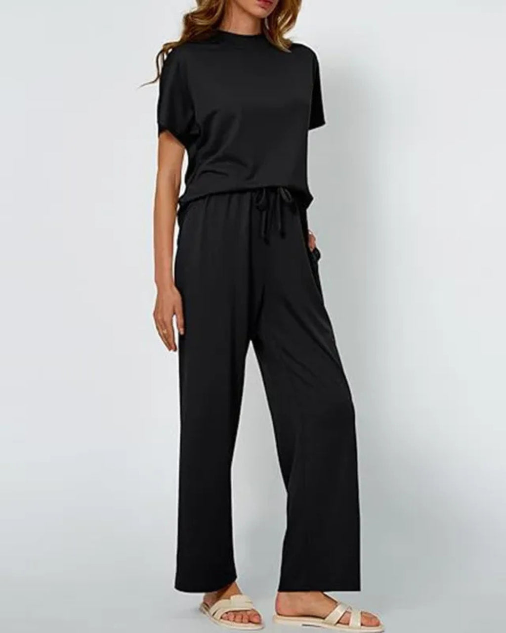 Relaxed Tee & Wide Leg Trouser Set