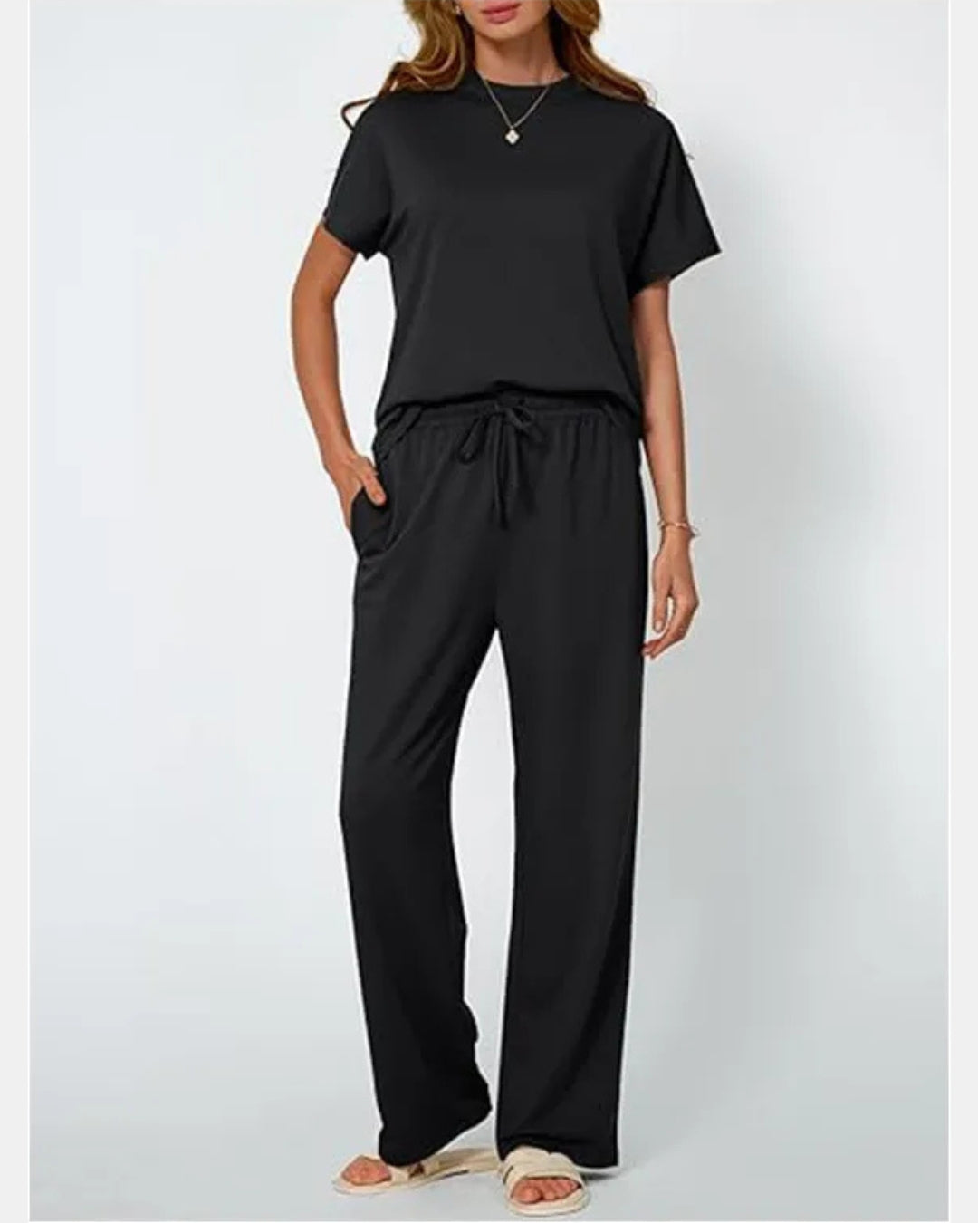 Relaxed Tee & Wide Leg Trouser Set