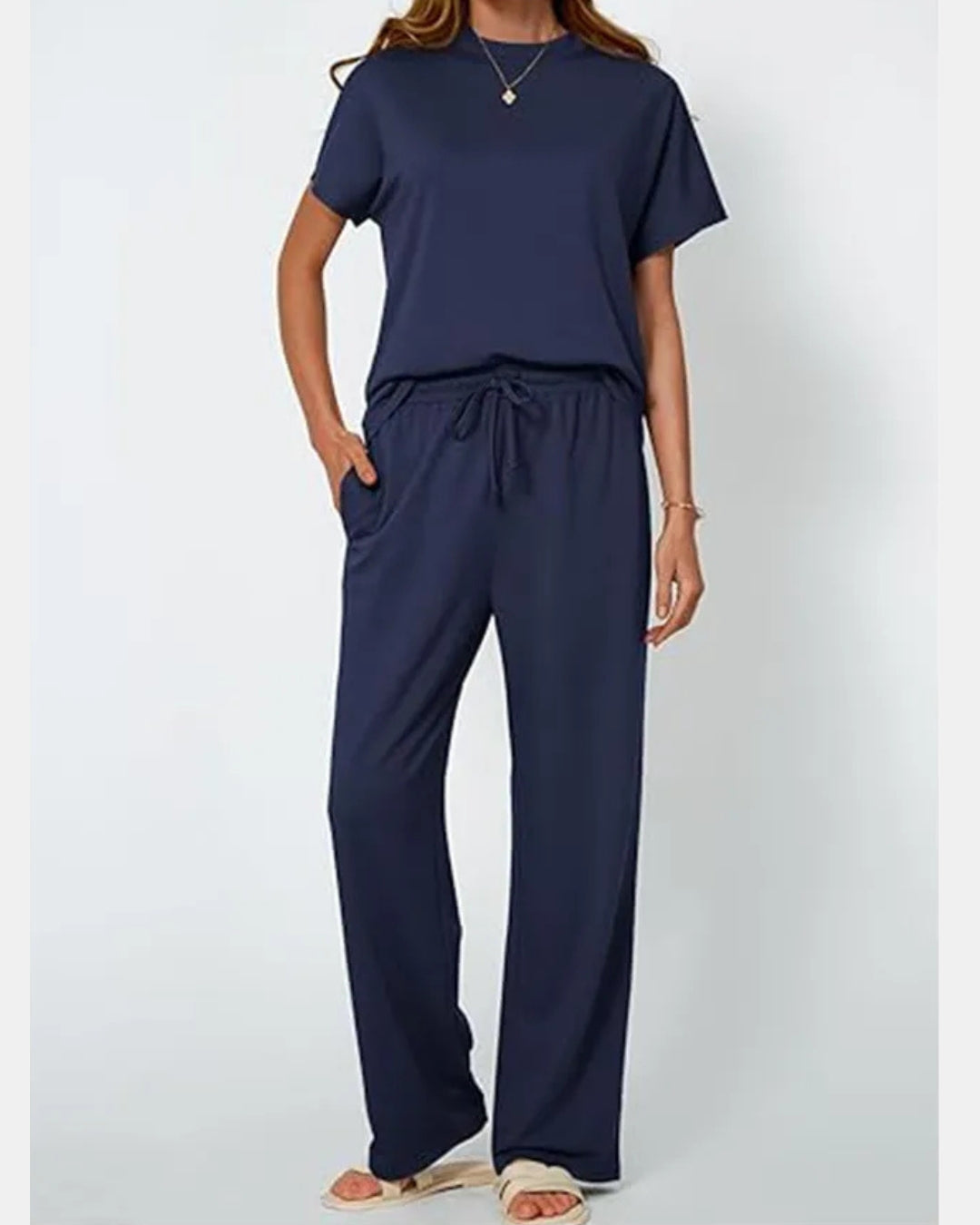 Relaxed Tee & Wide Leg Trouser Set