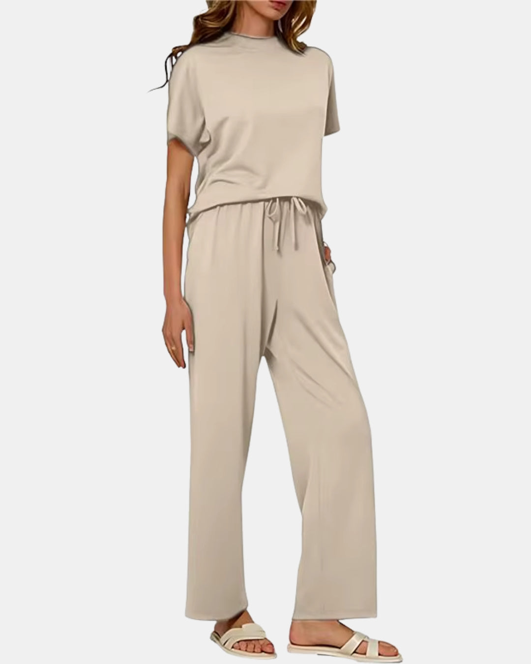 Relaxed Tee & Wide Leg Trouser Set