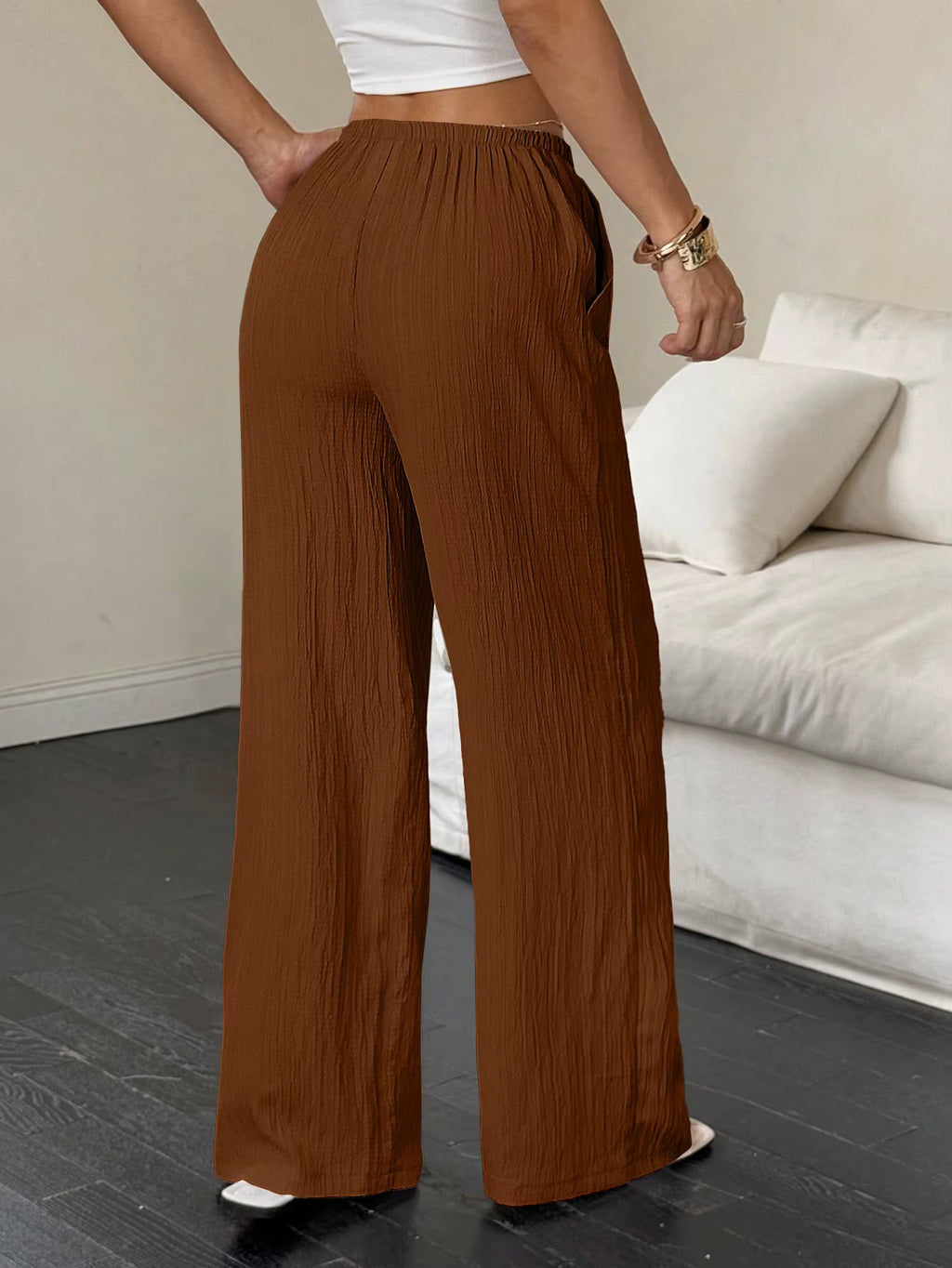 100% European Linen Wide Leg Pants