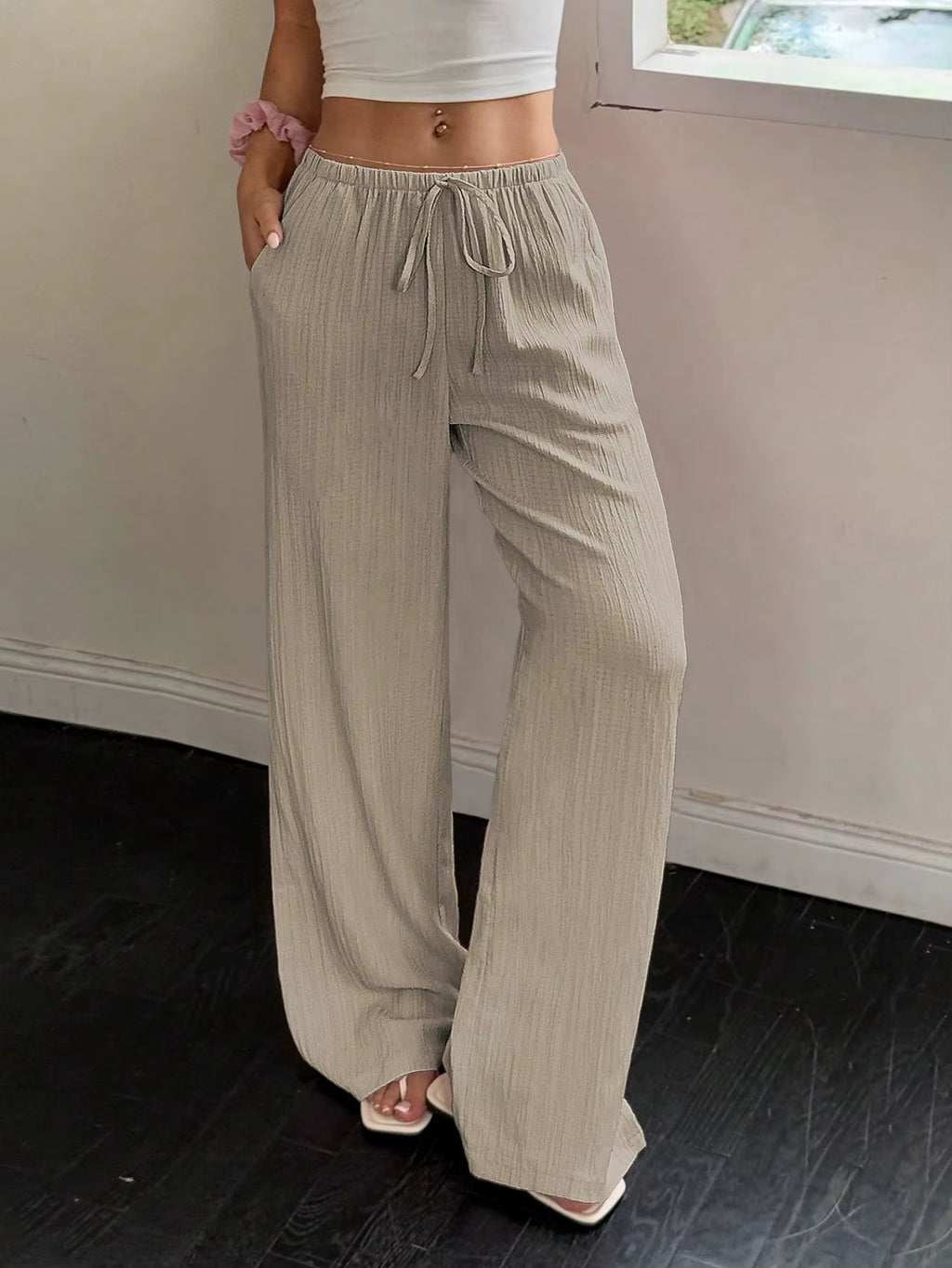 100% European Linen Wide Leg Pants