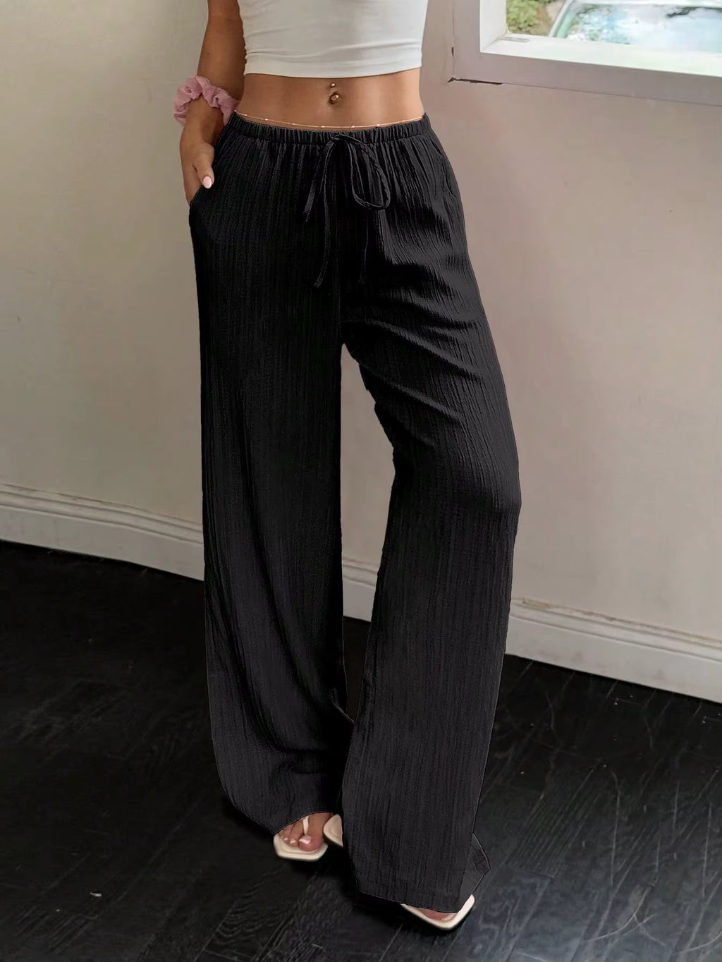 100% European Linen Wide Leg Pants