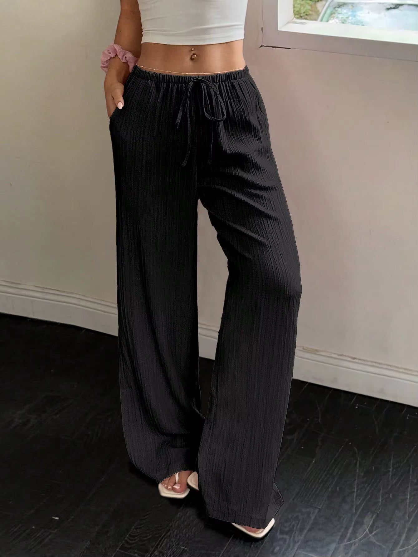 100% European Linen Wide Leg Pants