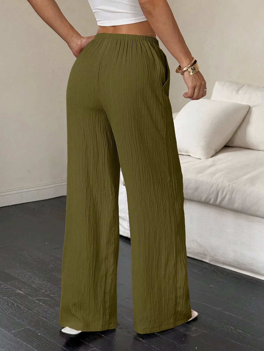 100% European Linen Wide Leg Pants