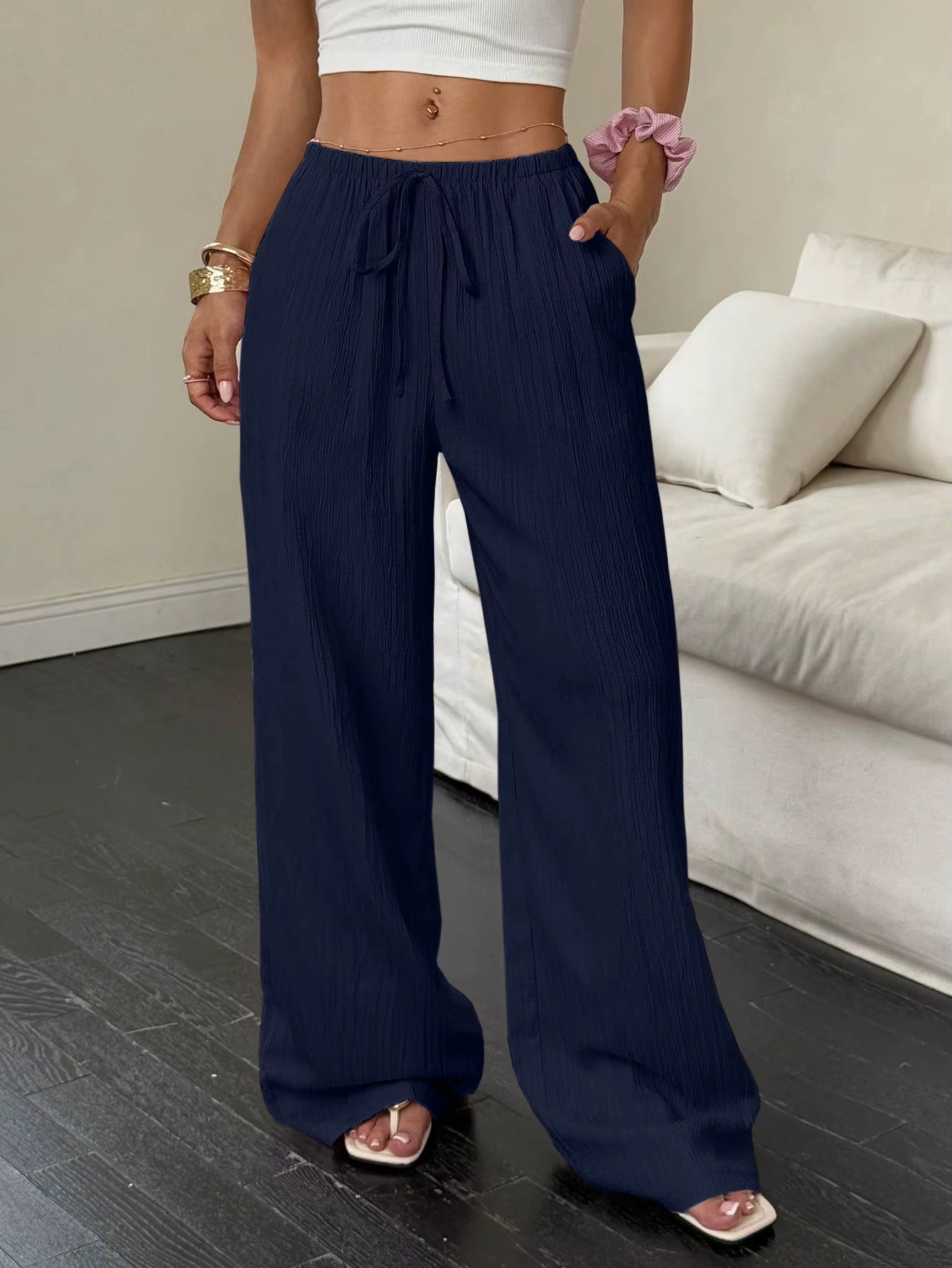 100% European Linen Wide Leg Pants