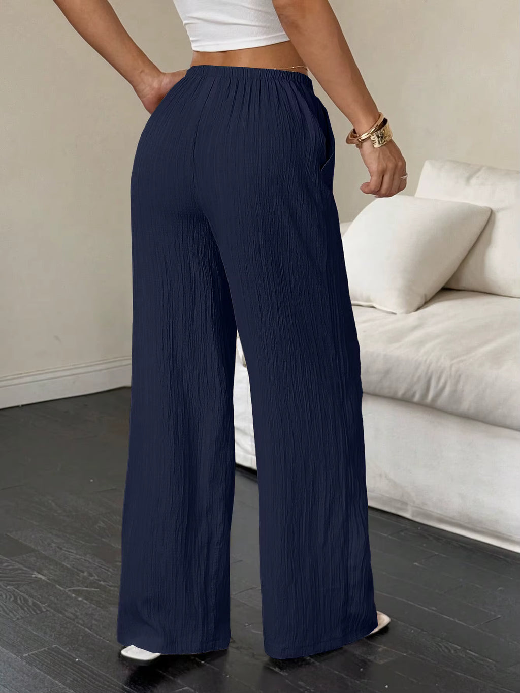100% European Linen Wide Leg Pants