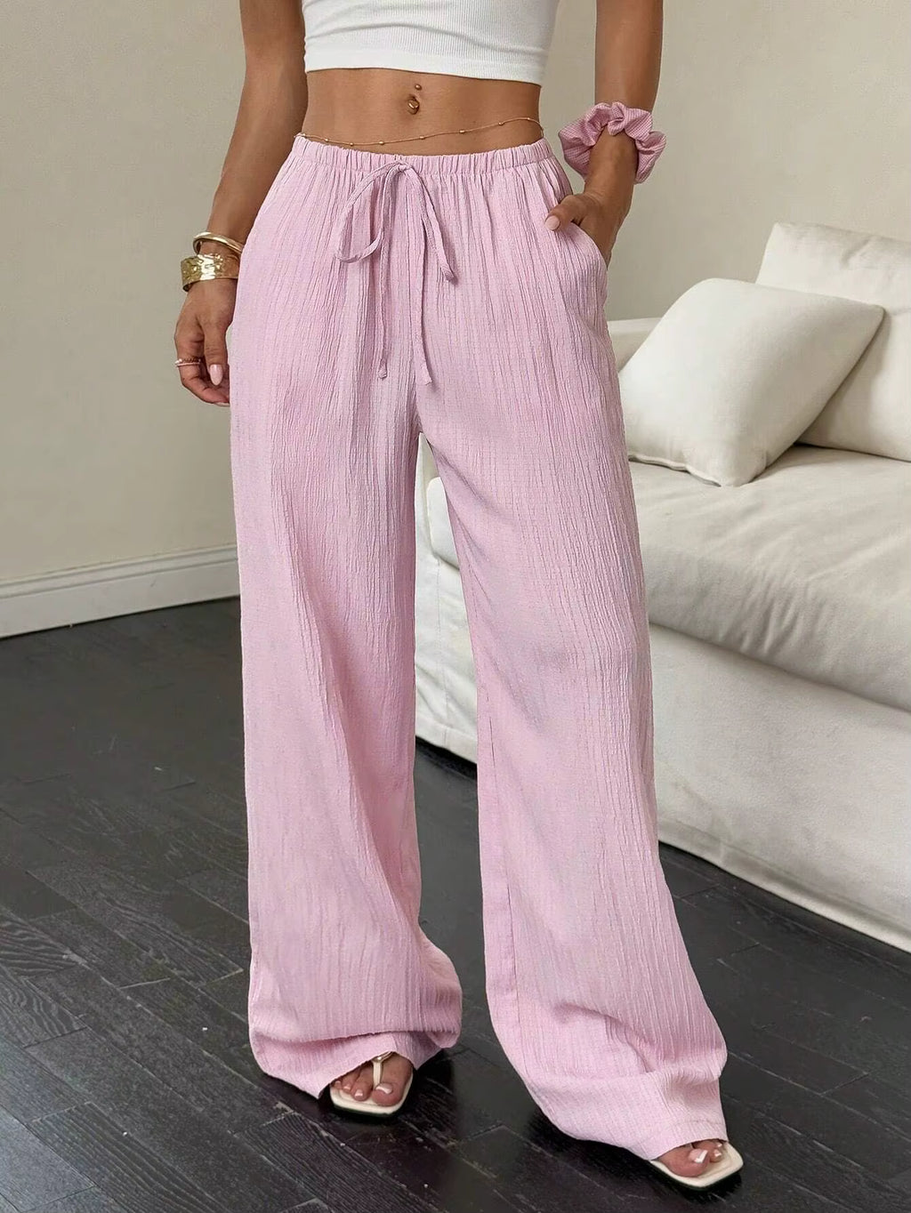 100% European Linen Wide Leg Pants