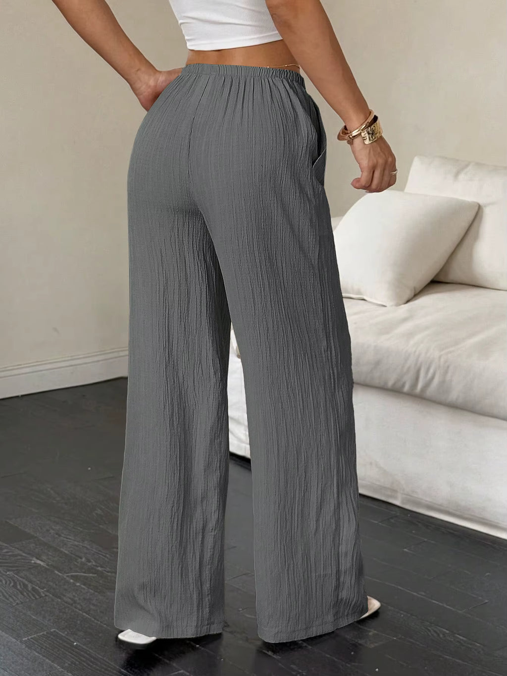 100% European Linen Wide Leg Pants