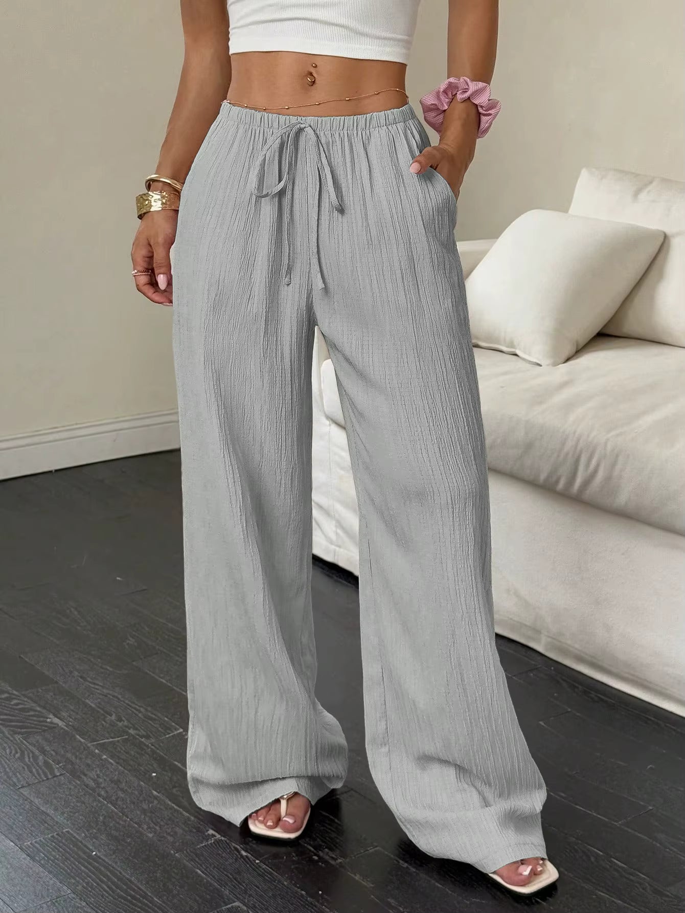100% European Linen Wide Leg Pants