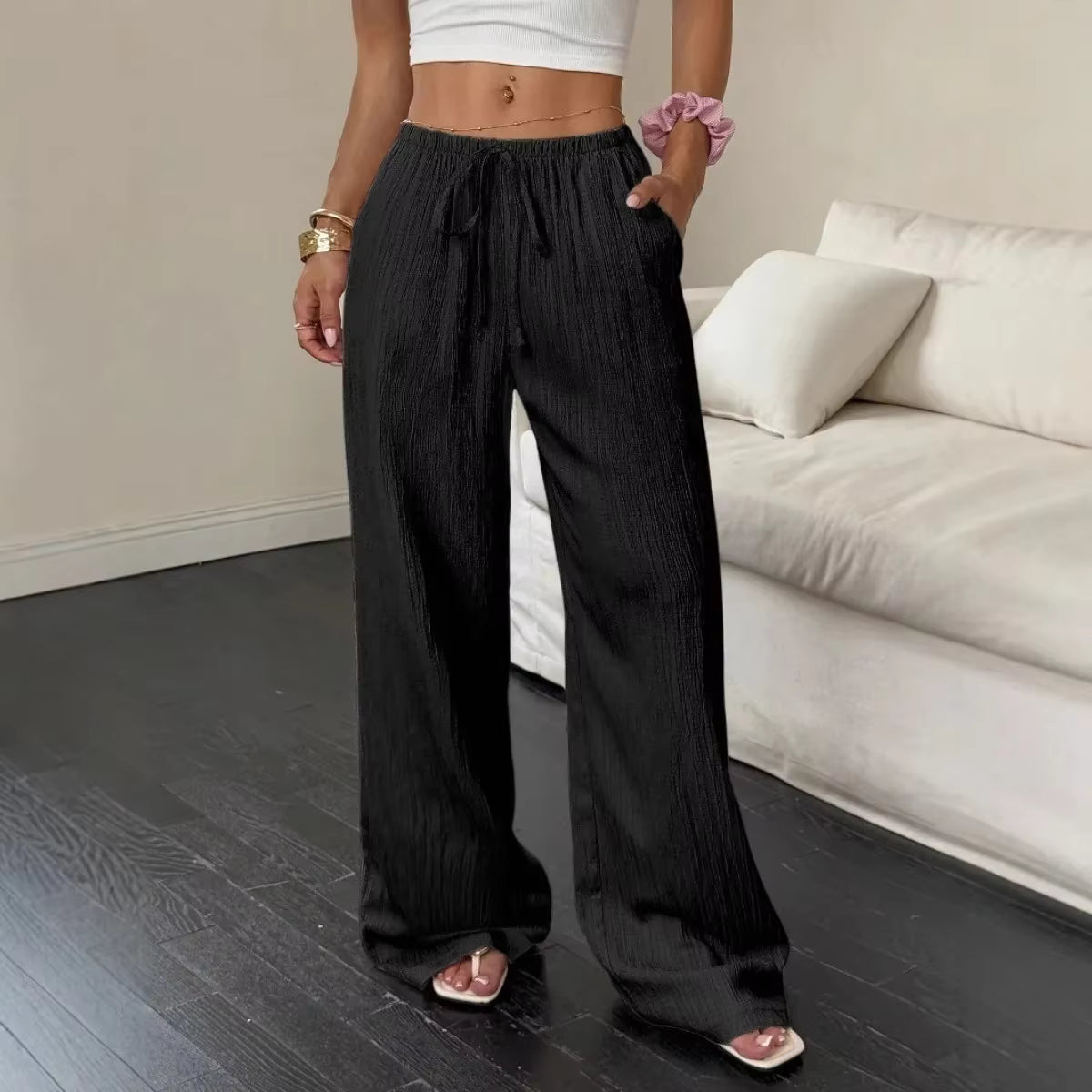 100% European Linen Wide Leg Pants