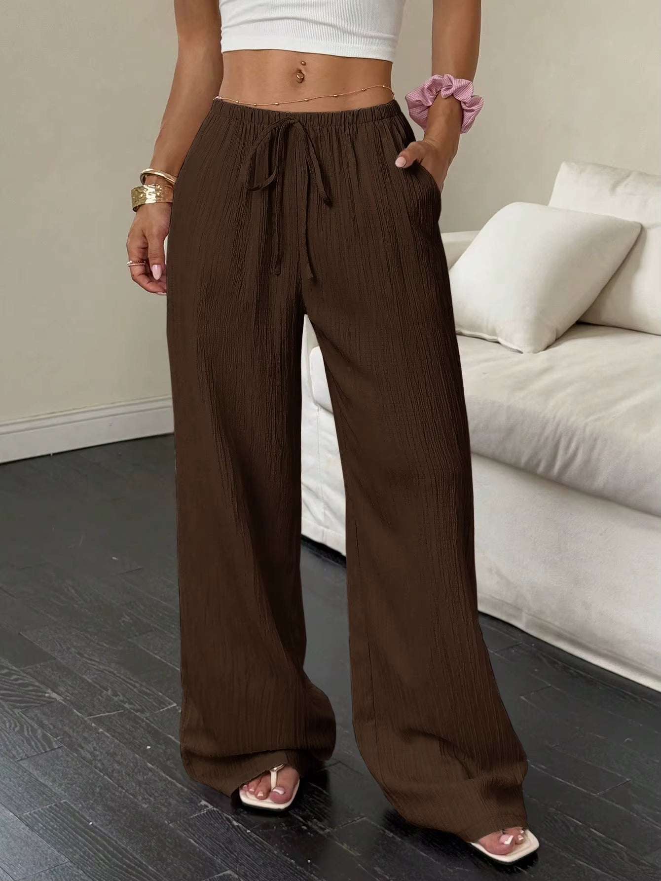 100% European Linen Wide Leg Pants
