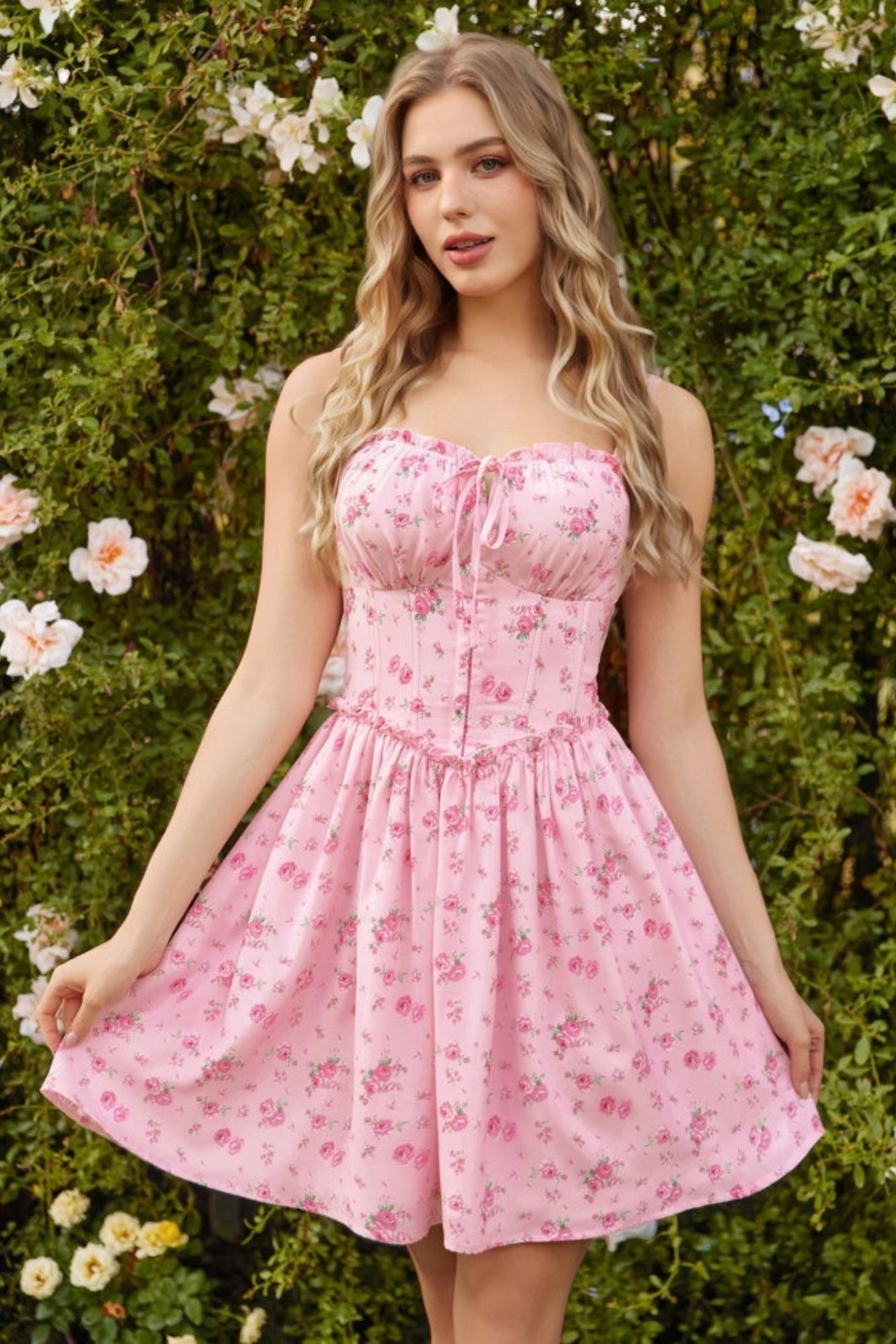 Camille Floral Chiffon Mini Dress