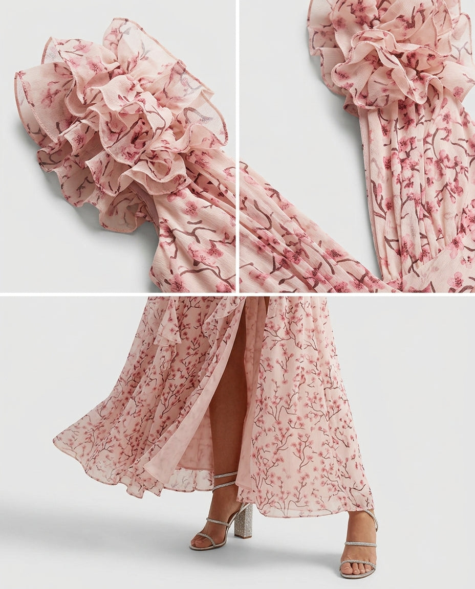 Isabella Floral V-Neck Maxi Dress