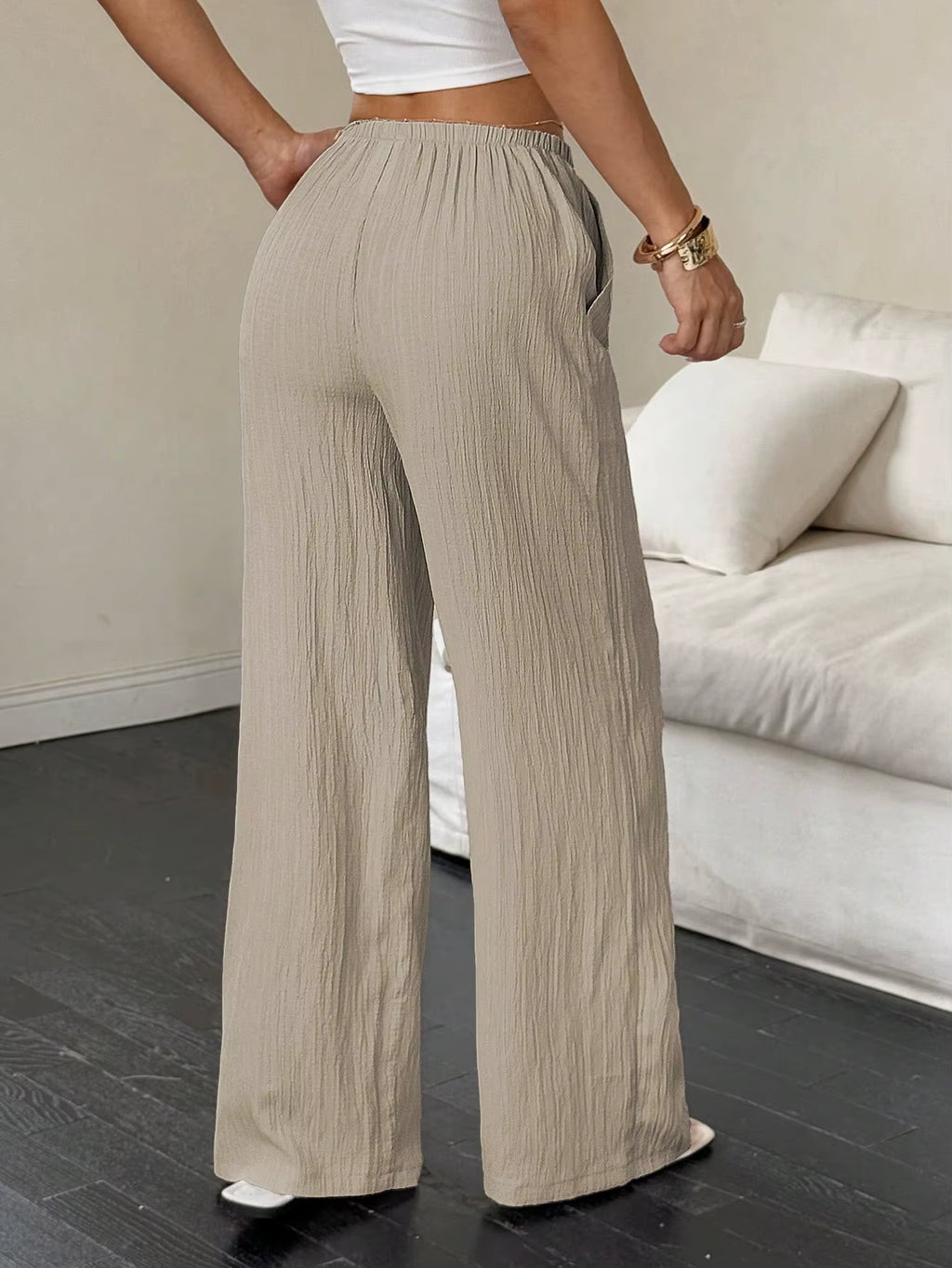 100% European Linen Wide Leg Pants