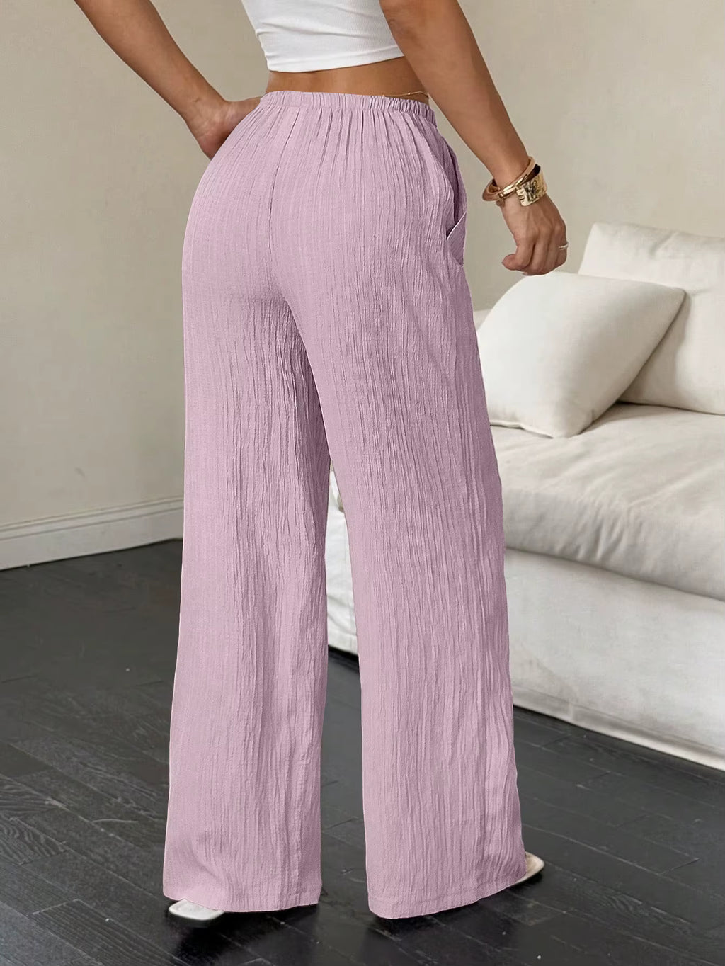100% European Linen Wide Leg Pants