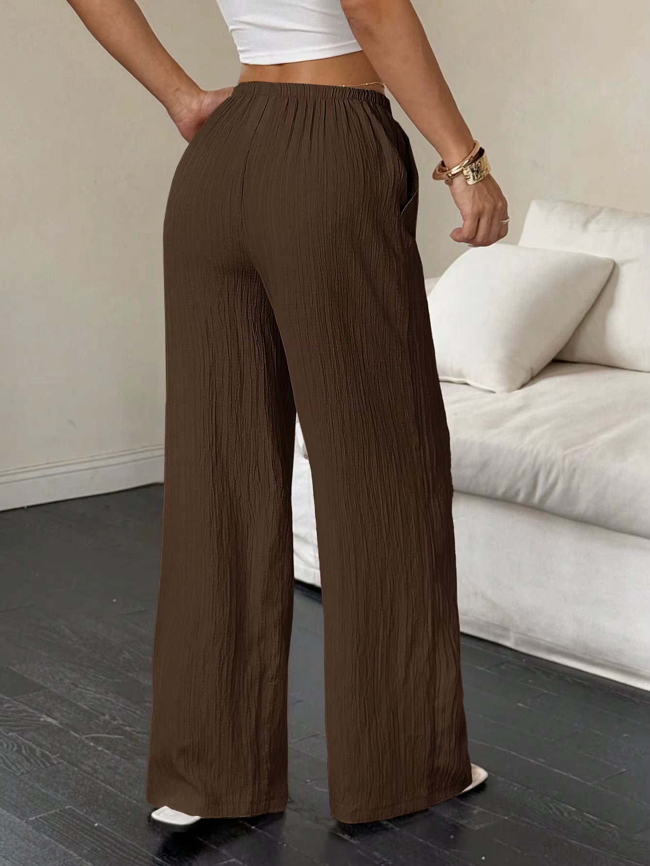 100% European Linen Wide Leg Pants