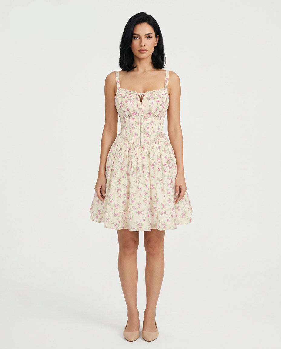 Camille Floral Chiffon Mini Dress