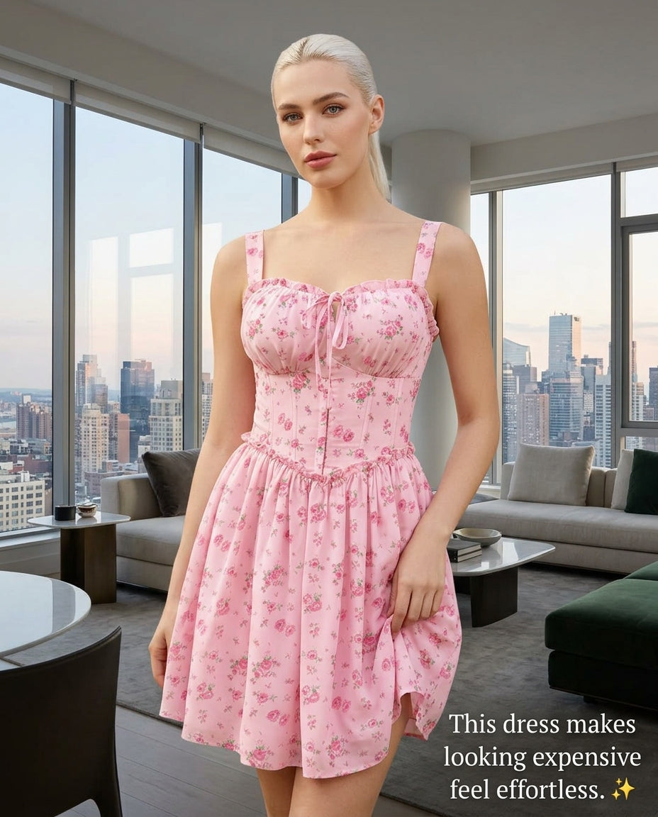 Camille Floral Chiffon Mini Dress