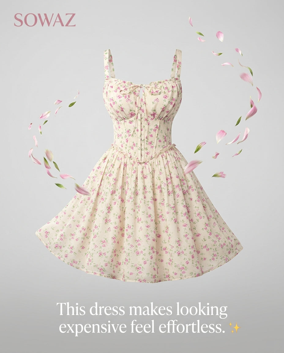 Camille Floral Chiffon Mini Dress