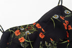 Elara Floral Tie Shoulder Slit Midi Dress