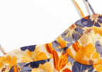 Elara Floral Tie Shoulder Slit Midi Dress